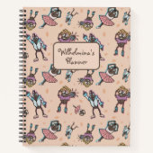 Cartoon Coffee Bean Dance Party Notizblock (Vorderseite)