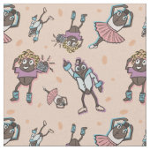 Cartoon Coffee Bean Dance Party Stoff (Nahaufnahme)