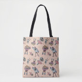 Cartoon Coffee Bean Dance Party Tasche (Vorderseite)