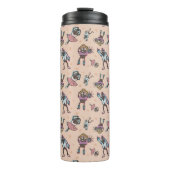 Cartoon Coffee Bean Dance Party Thermosbecher (Vorderseite)