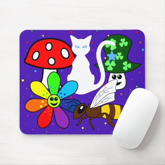 Cartoon Collage Mousepad (Mit Mouse)