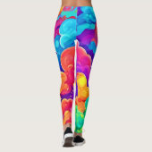 Cartoon Color Burning Art Leggings (Rückseite)