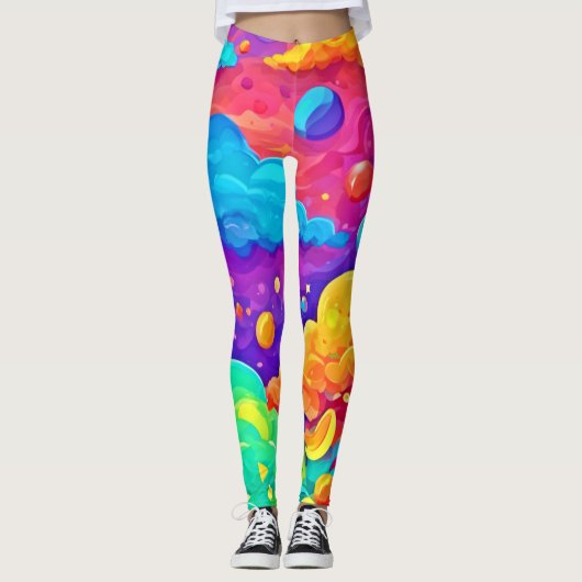 Cartoon Color Burning Art Leggings (Vorderseite)