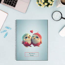 Cartoon Colored Birds Notebook Notizblock