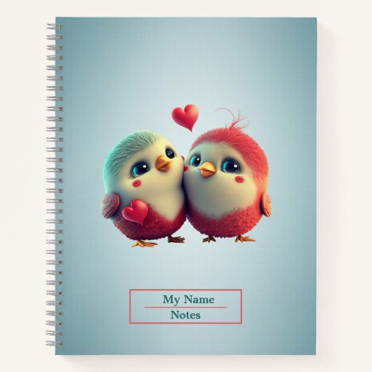 Cartoon Colored Birds Notebook Notizblock (Vorderseite)