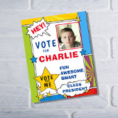 Cartoon Comic Book Style Voting School Poster
