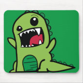 Cartoon-Comic-Dino-Dinosaurier-grün Mousepad (Vorne)