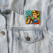 Cartoon Comic Pop Kunst, Dichtung und Musik Button (Beispiel)