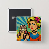 Cartoon Comic Pop Kunst, Dichtung und Musik Button (Vorne & Hinten)