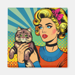 Cartoon Comic Pop Kunst, Dichtung und Musik Magnet