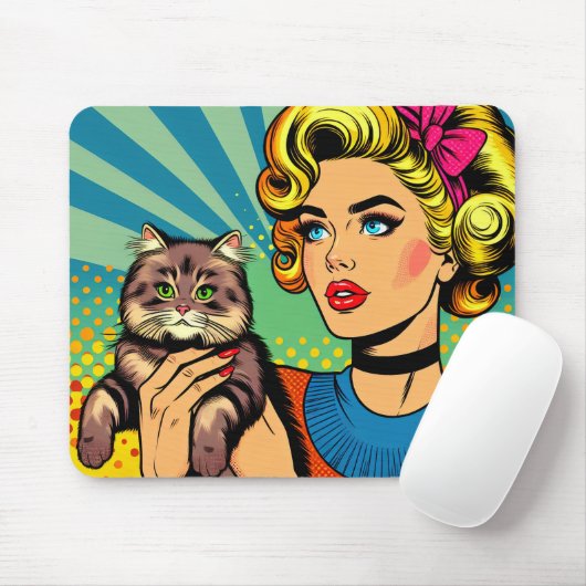 Cartoon Comic Pop Kunst, Dichtung und Musik Mousepad (Mit Mouse)