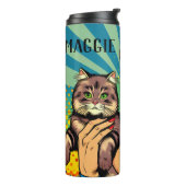 Cartoon Comic Pop Kunst, Dichtung und Musik Perso Thermosbecher (Nach links gedreht)