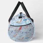 Cartoon commercial airplanes seamless pattern duffle bag (Rechts)