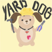 Cartoon Construction Worker Yard Hund Aufkleber (Vorderseite)