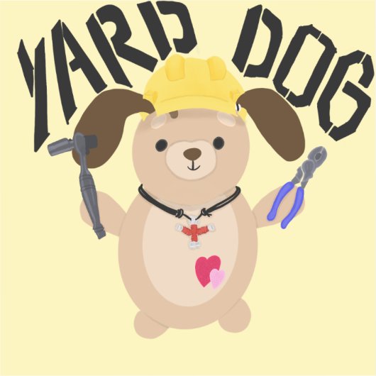 Cartoon Construction Worker Yard Hund Aufkleber (Vorderseite)