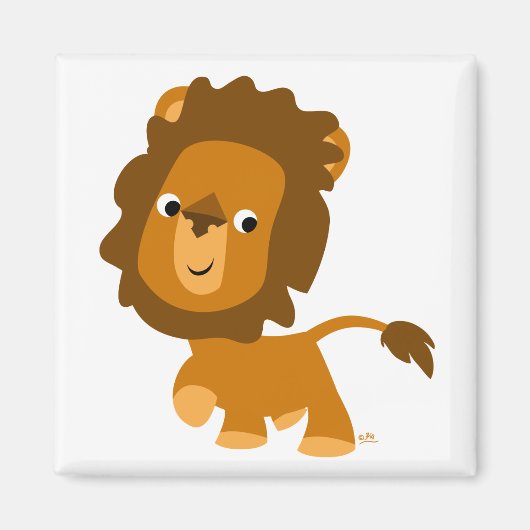 Cartoon Content Lion-Magnet Magnet (Vorne)