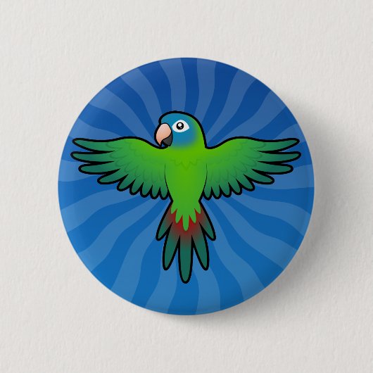 Cartoon Conure/Lorikeet/Papagei Button (Vorderseite)