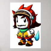 Cartoon cool Alien Girl | Art der AI Poster (Vorne)