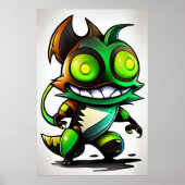 Cartoon coole Alien Kreatur | Art der AI Poster (Vorne)