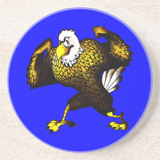 Cartoon Cooler Blick Adler Untersetzer (Vorne)