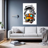 Cartoon cooler Roboter | Art der AI Poster