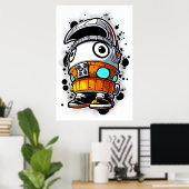 Cartoon cooler Roboter | Art der AI Poster (Heimbüro)
