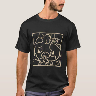 Cartoon Coquette Niedlich Kawaii Emote Angry Cow T-Shirt