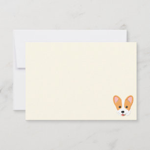 Cartoon Corgi Blank Creme Weiß Mitteilungskarte