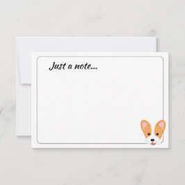 Cartoon Corgi Custom Just a Note Mitteilungskarte