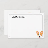 Cartoon Corgi Custom Just a Note Mitteilungskarte (Vorne/Hinten)
