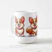 Cartoon Corgi Kaffeetasse (Vorderseite Links)