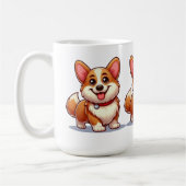 Cartoon Corgi Kaffeetasse (Links)