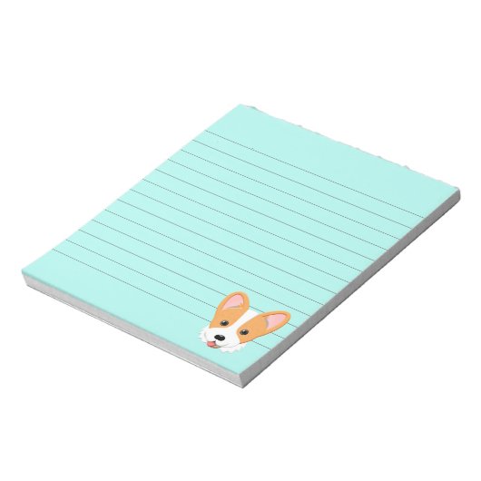 Cartoon Corgi Lined Notizblock (Rotiert)