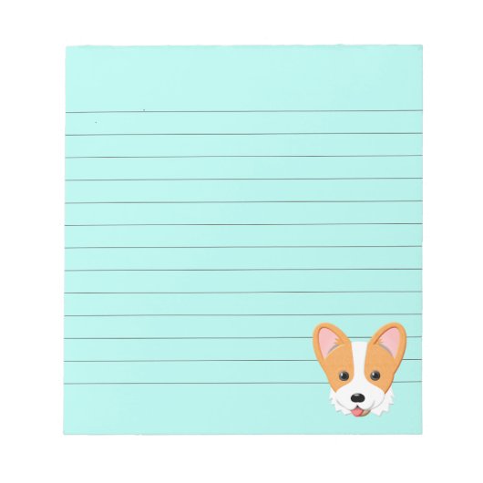 Cartoon Corgi Lined Notizblock (Vorderseite)