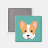 Cartoon Corgi Magnet (Vorderseite/Rückseite)