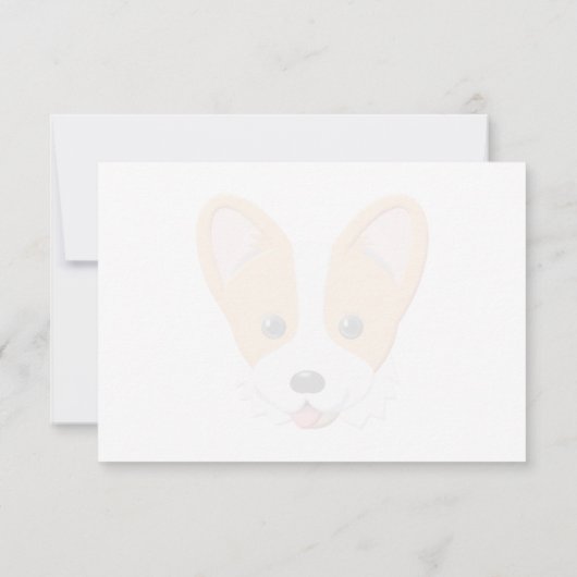 Cartoon Corgi Personalized Monogram Mitteilungskarte (Rückseite)