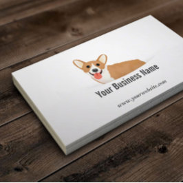 Cartoon Corgi Pet Business Card Visitenkarte