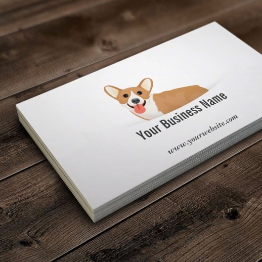 Cartoon Corgi Pet Business Card Visitenkarte