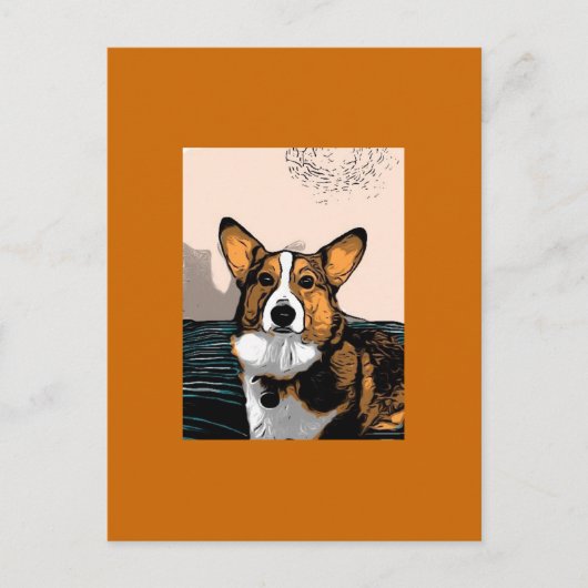 Cartoon Corgi Postkarte (Vorderseite)