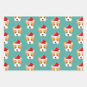 Cartoon Corgi Weihnachtsfeierliche Weihnachtsmannm Geschenkpapier Set (Vorderseite 3)