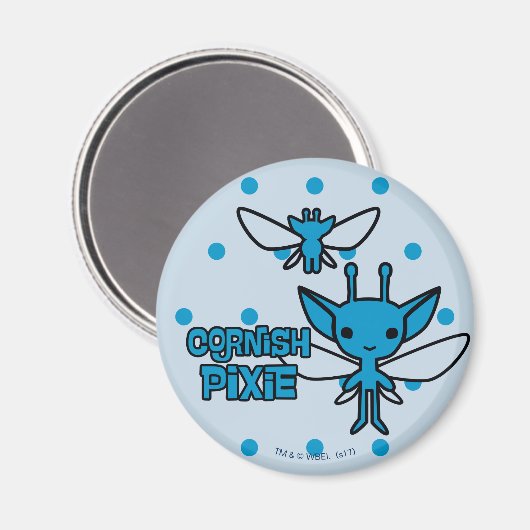 Cartoon Cornish Pixie Character Art Magnet (Vorderseite/Rückseite)