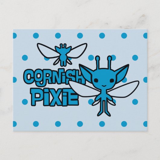 Cartoon Cornish Pixie Charakter Kunst Postkarte (Vorderseite)