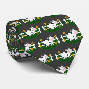 Cartoon Country Cow Gemustert Necktie Krawatte
