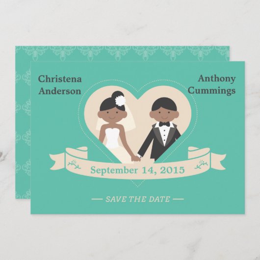 Cartoon Couple Ankündigung Datum freihalten (LAA) (Vorne/Hinten)