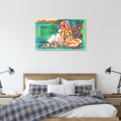 Cartoon Couple mit Tennisgear Leinwanddruck (Insitu (Schlafzimmer))
