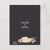 Cartoon Couple Modern Wedding RSVP Card Begleitkarte (Rückseite)