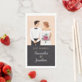 Cartoon Couple Moderne Hochzeit Serviette (Beispiel)