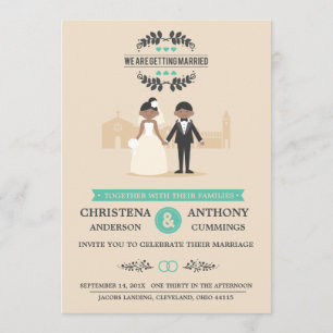 Cartoon Couple Wedding Invitation (LAA) Einladung