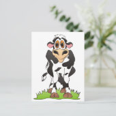 Cartoon Cow Holstein Postkarte (Stehend Vorderseite)