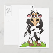 Cartoon Cow Holstein Postkarte (Vorne/Hinten)